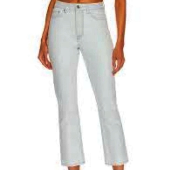 GRLFRND Karolina High Rise Cotton Button Fly Straight Crop Jeans NWT - Picture 2 of 10